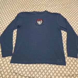 NWOT Life is Good hockey long sleeve shirt blue M